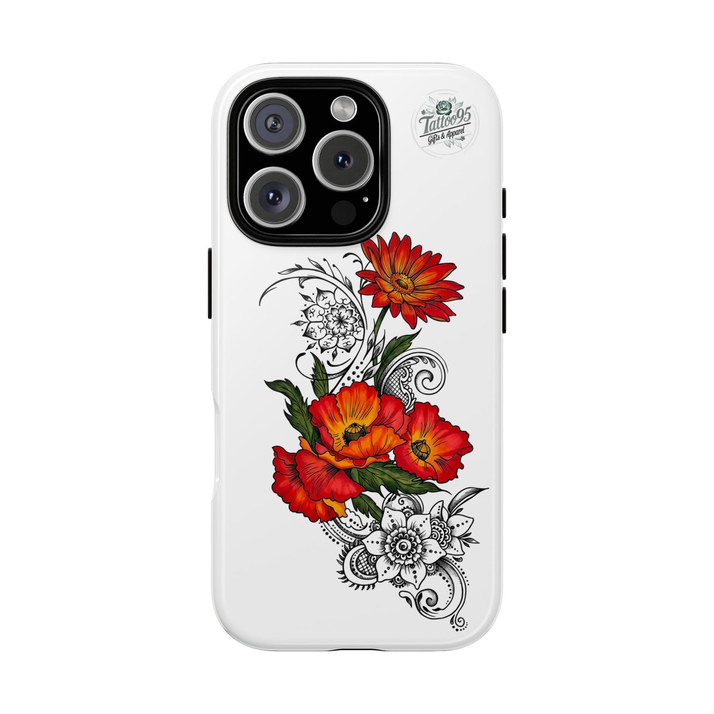 Floral Red Poppy iPhone Case — Red Poppy Botanical Tough Case