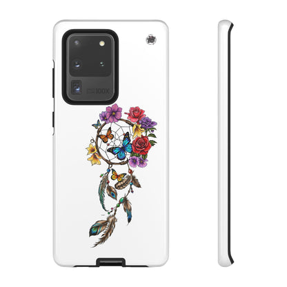 Dreamcatcher &  Butterflies White — Tough Galaxy S10-S25 Series Protective Cover