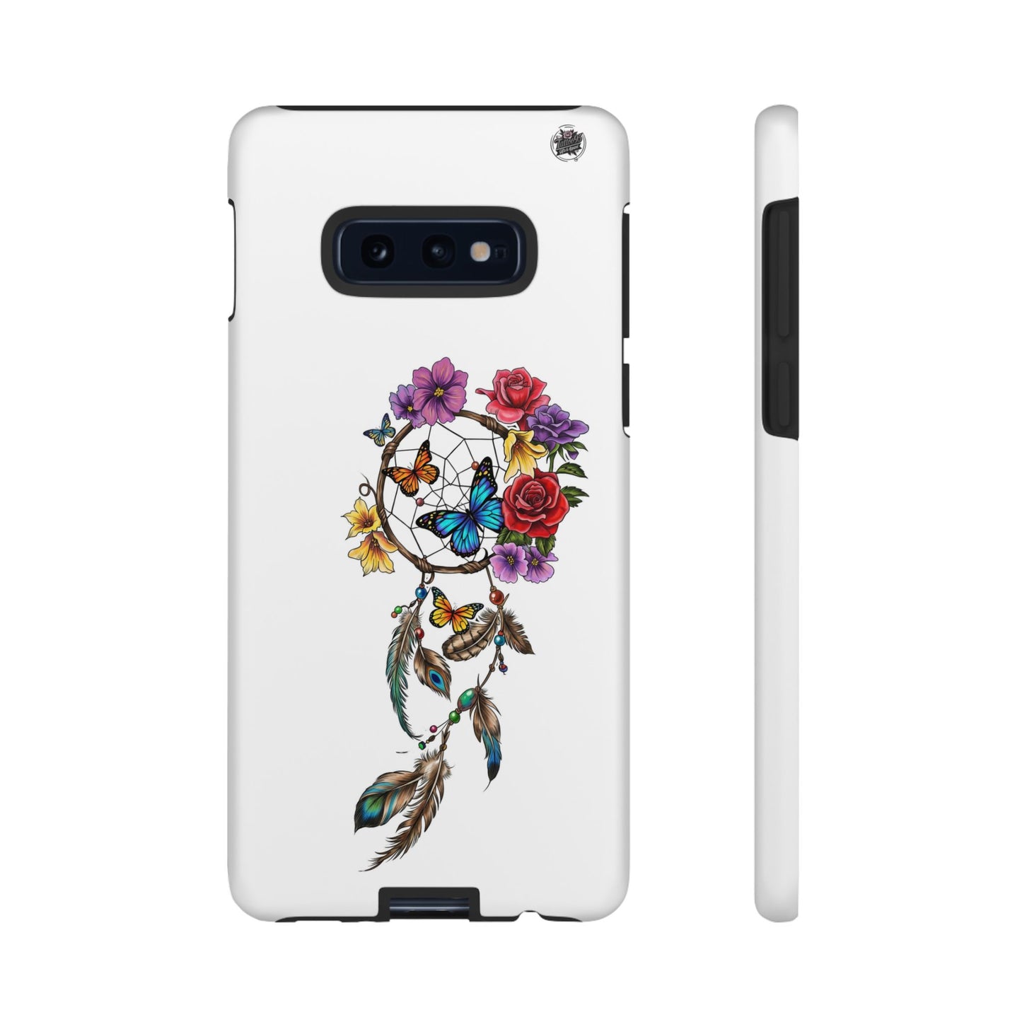 Dreamcatcher &  Butterflies White — Tough Galaxy S10-S25 Series Protective Cover
