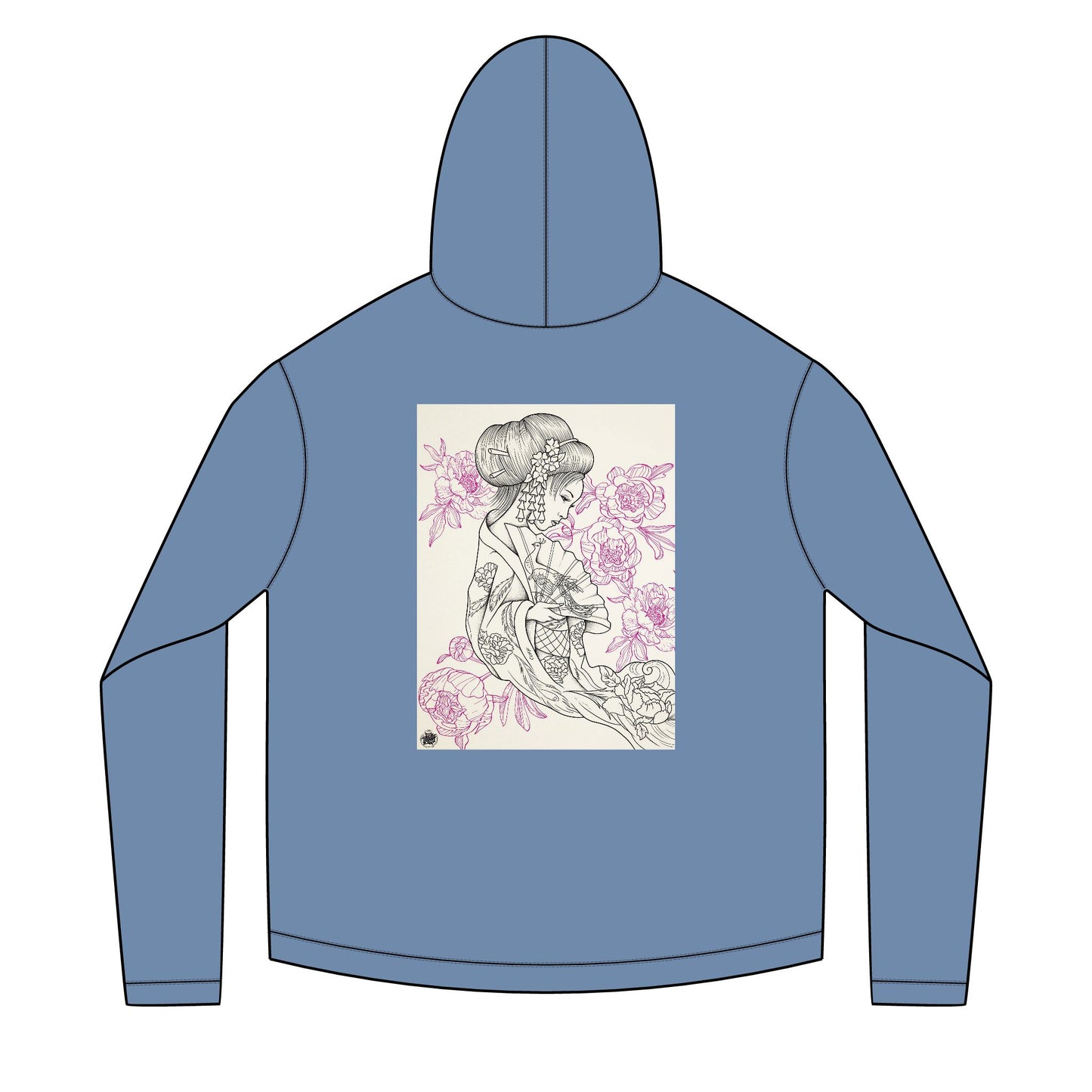 Geisha & Butterfly Solar Hoodie — UPF 50+ Lightweight Sun Protection