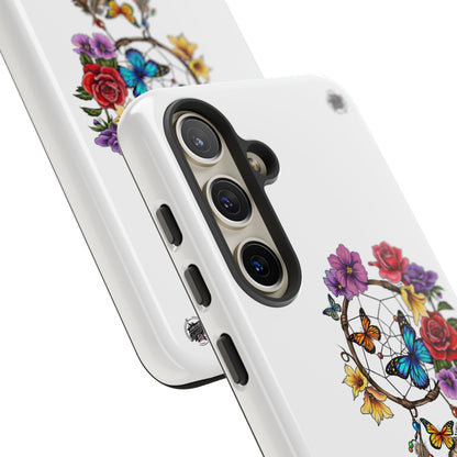Dreamcatcher &  Butterflies White — Tough Galaxy S10-S25 Series Protective Cover