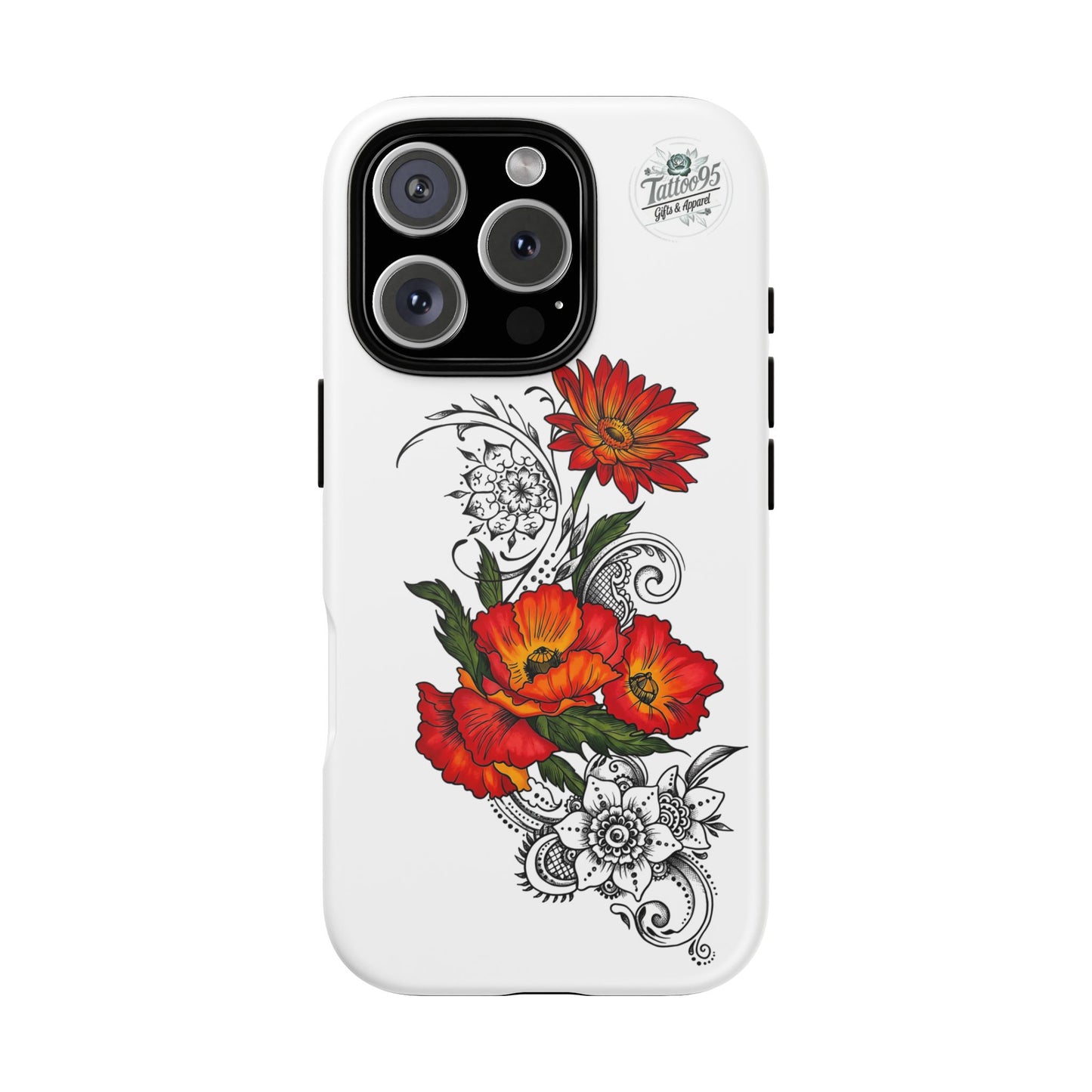Floral Red Poppy iPhone Case — Red Poppy Botanical Tough Case