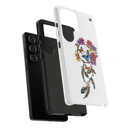 Dreamcatcher &  Butterflies White — Tough Galaxy S10-S25 Series Protective Cover