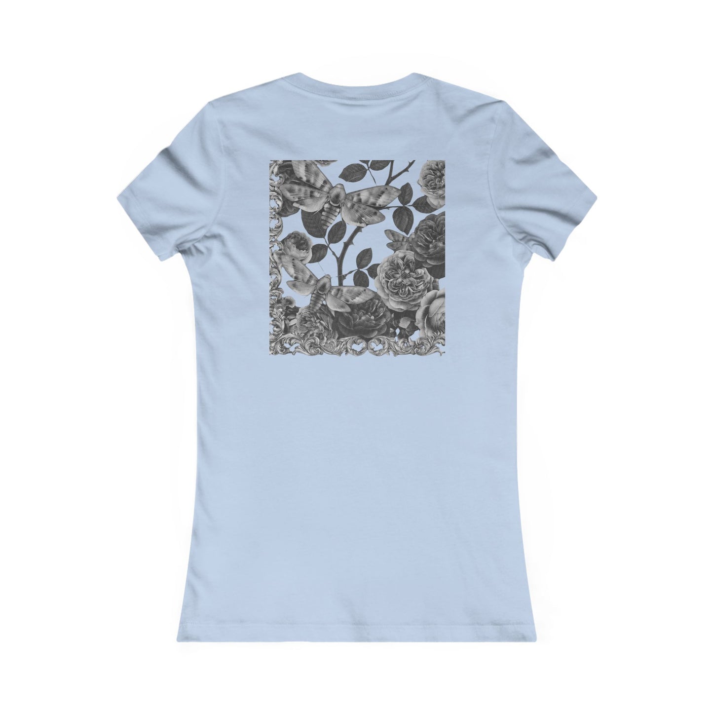 Purple Moths & Roses Women's Slim Fit Tee — Original Tattoo Artwork