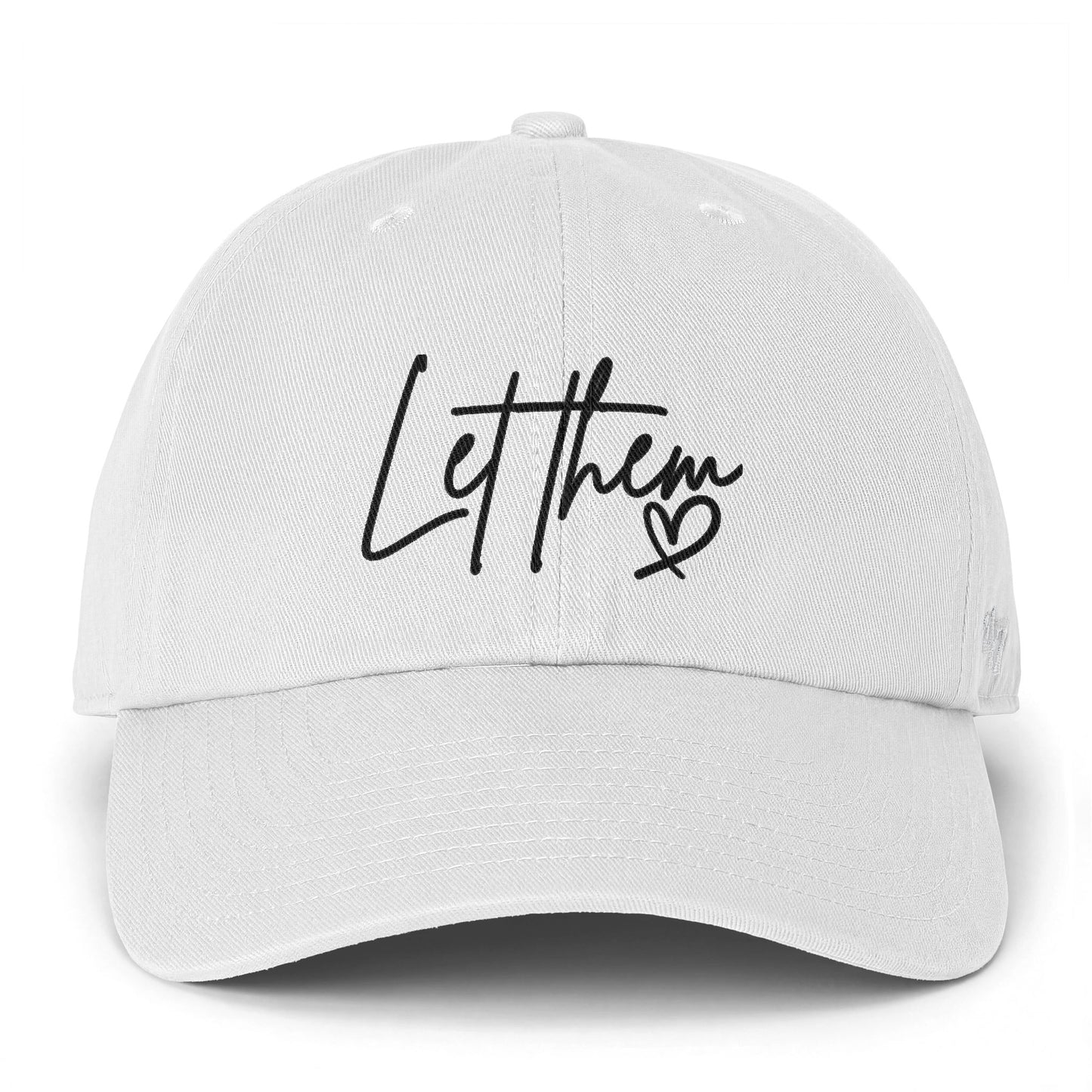 Let Them Heart Embroidered Baseball Cap — Casual Script Hat for Everyday Wear