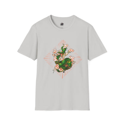 Snake and Cherry Blossoms - Unisex Softstyle T-Shirt