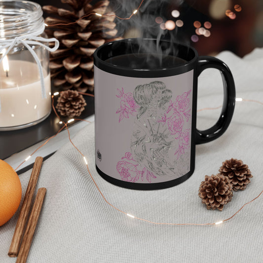 Flowing Geisha Tattoo - Coffee Mug — 11oz & 15oz - Choose Background Color