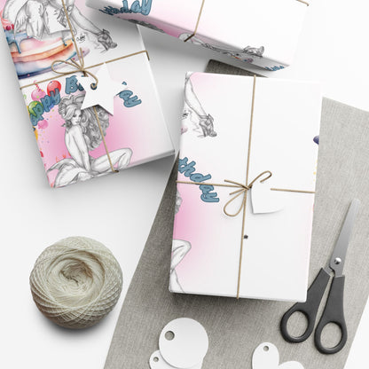 Gift Wrapping Paper, BIRTHDAY Pretty Bunny Pin Up