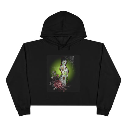 Zombie Lady Deadrah - Crop Hoodie Sweatshirt Gothic Black