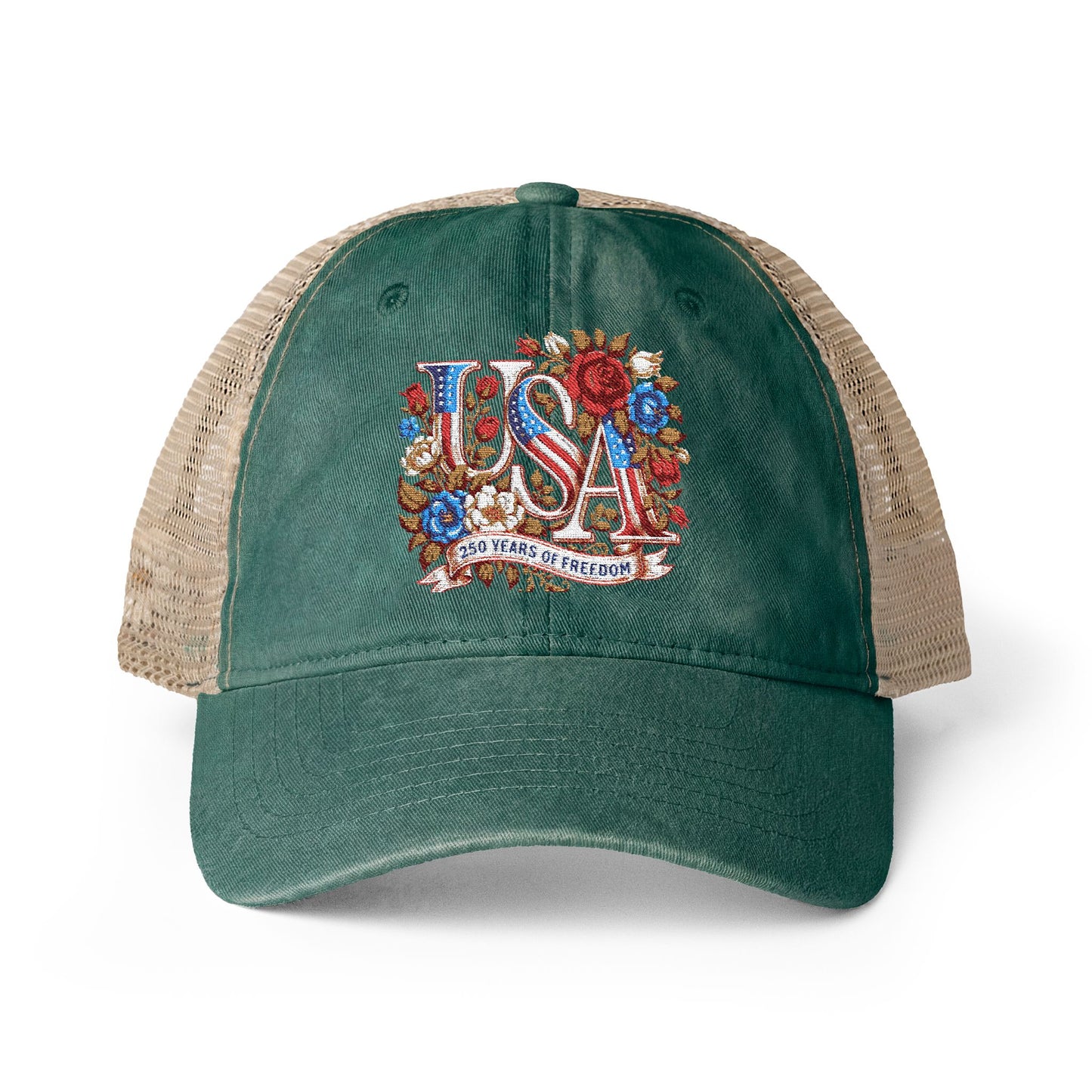 Floral USA - Women's Washed Mesh-Back Cap