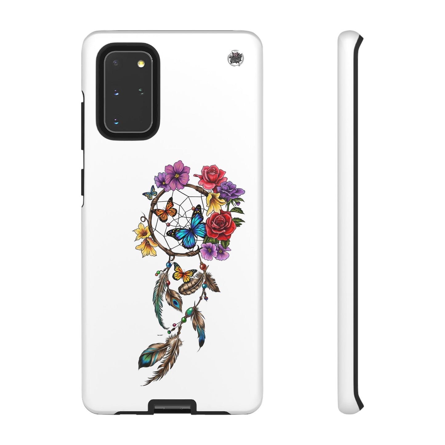 Dreamcatcher &  Butterflies White — Tough Galaxy S10-S25 Series Protective Cover