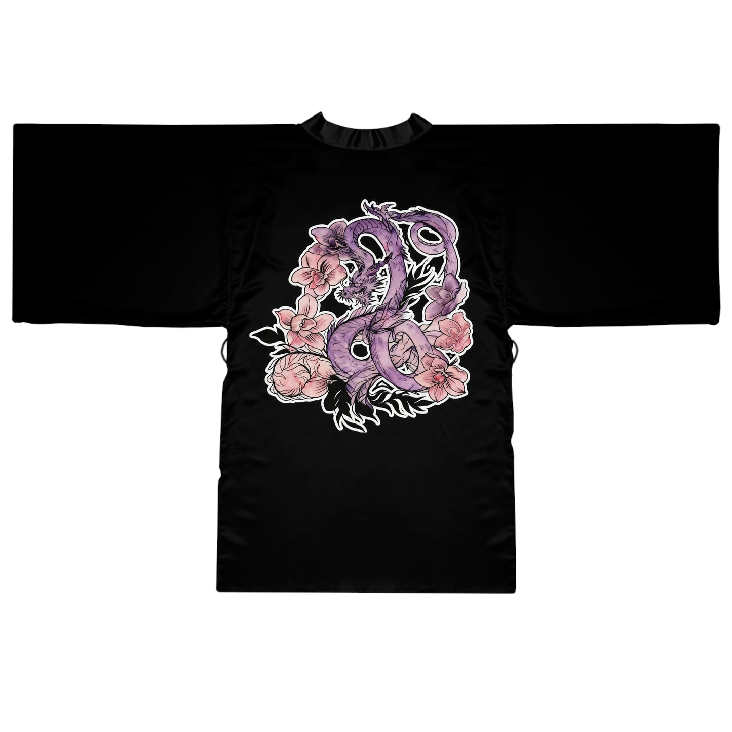 Dragon Orchids - Kimono Robe — Silk-Touch Mid-Length Tattoo Print