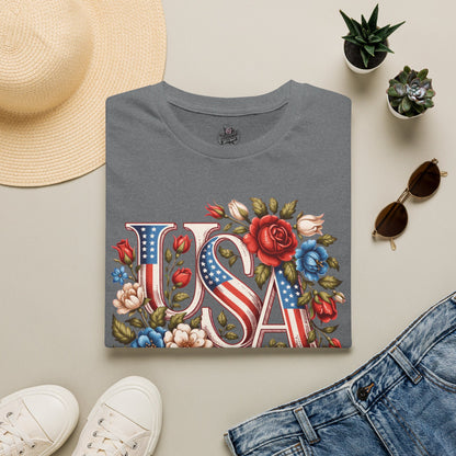 Floral USA 250th T-Shirt — Happy Birthday America