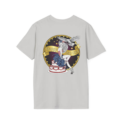 Eagle Tattoo T-Shirt with Flag & Lady Liberty – Happy 250th Birthday USA