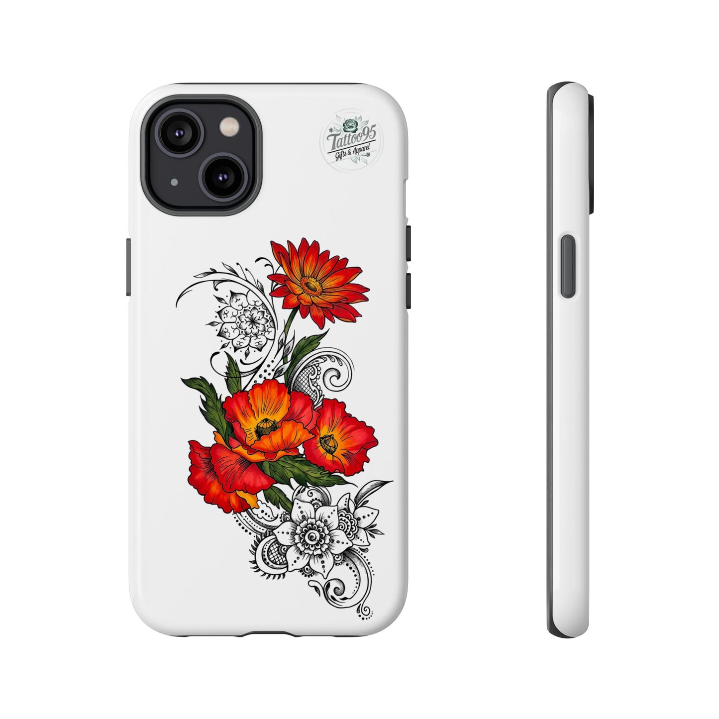 Floral Red Poppy iPhone Case — Red Poppy Botanical Tough Case