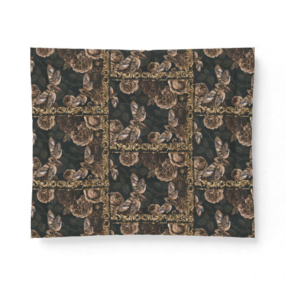 Vintage Floral Cotton Comforter – Dark Botanical Bedspread