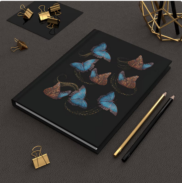 Blue Morphis Butterfly - Hardcover Journal