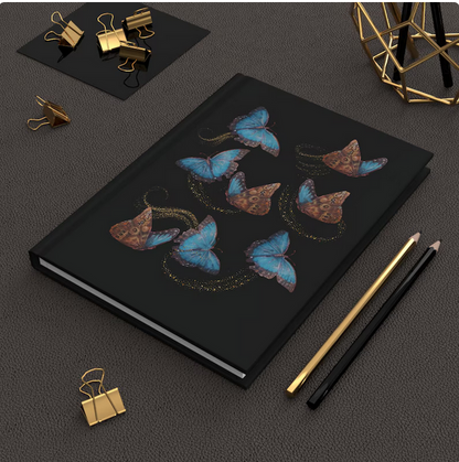 Blue Morphis Butterfly - Hardcover Journal