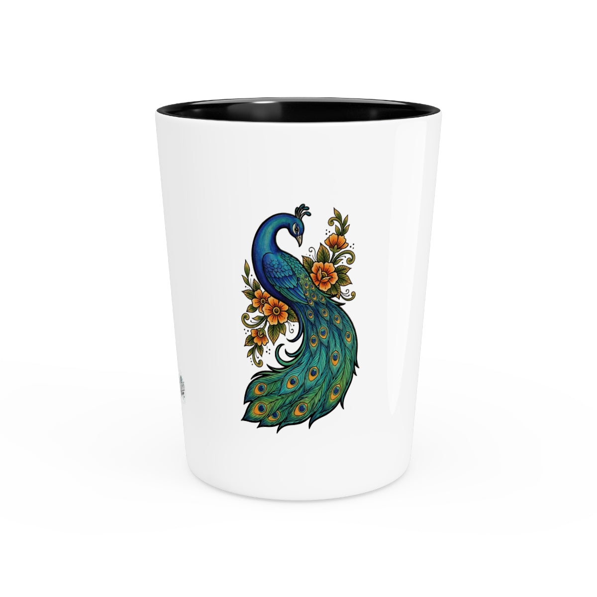 Floral Peacock - Ceramic Shot Glass