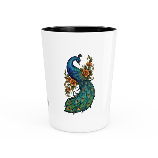 Floral Peacock - Ceramic Shot Glass