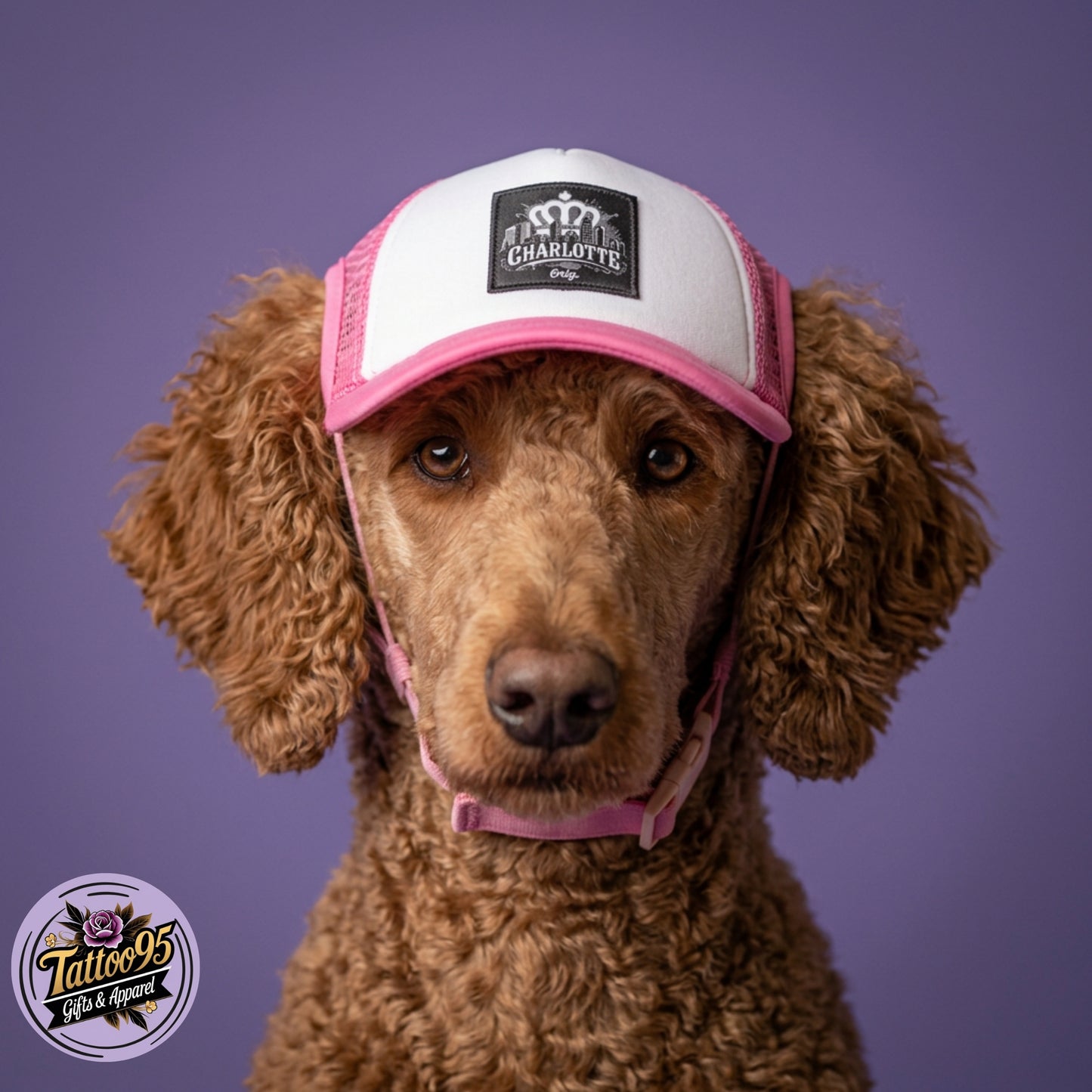 Dog Trucker Hat — "Charlotte" Original Graphic Foam Cap