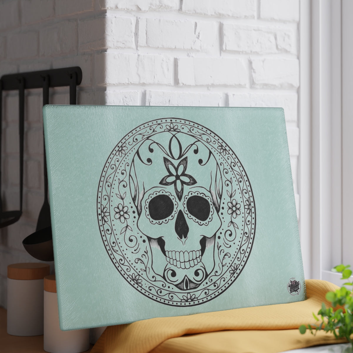 Sugar Skull - Glass Cutting Board