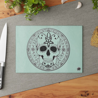 Sugar Skull - Glass Cutting Board