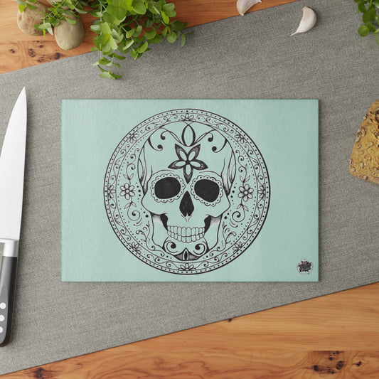 Sugar Skull - Glass Cutting Board